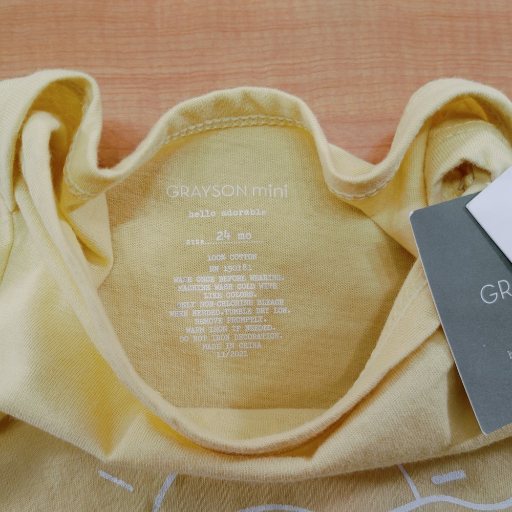 Grayson Mini Baby Bodysuit Bundle 3pk White‎ Yellow Heart Sunshine 6-9M 18M 24M - Picture 10 of 10